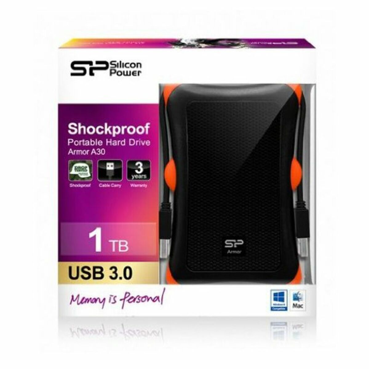 Ekstern harddisk Silicon Power FAEDDE0200 1 TB 2.5" USB 3.1